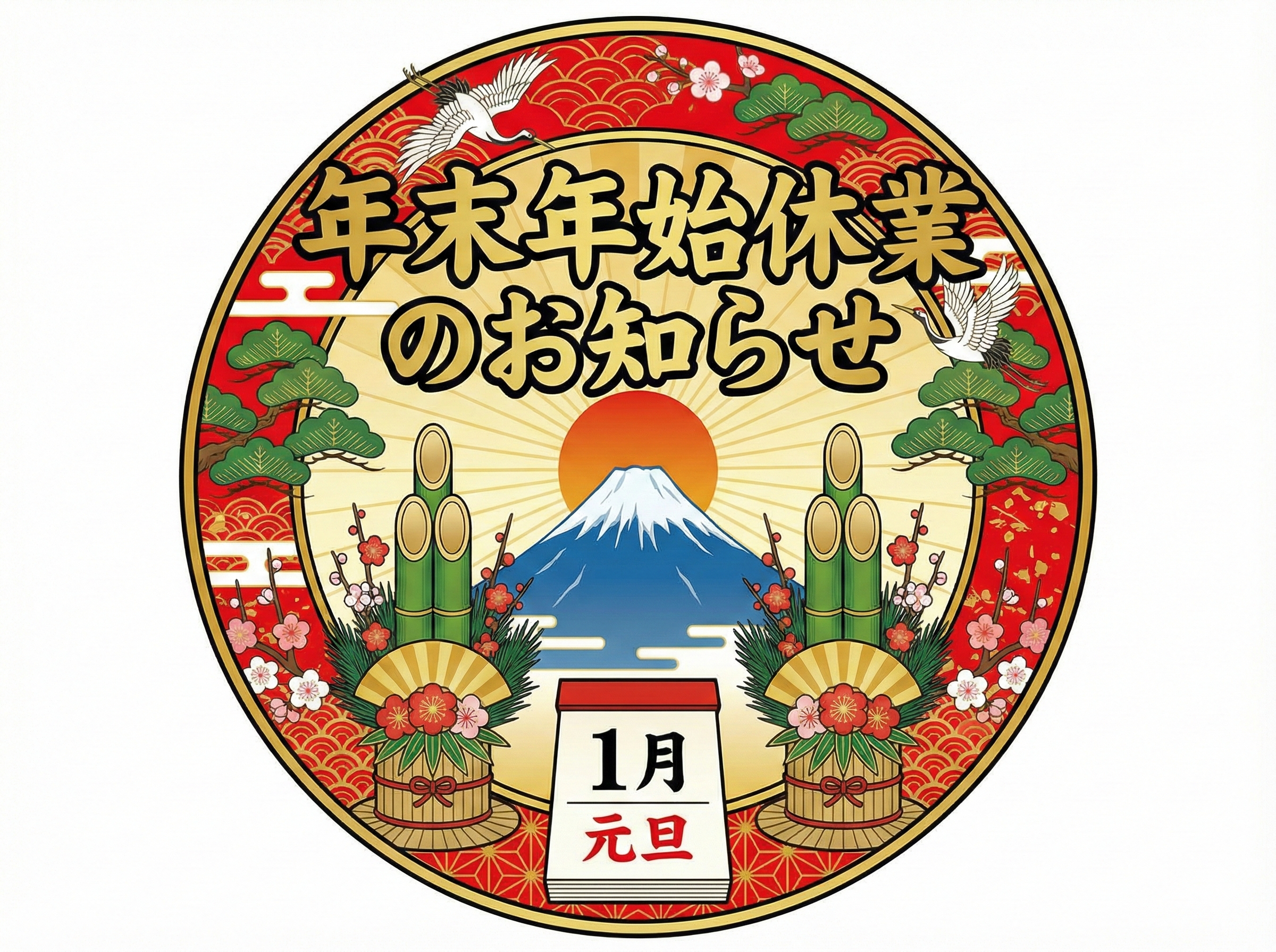 年末年始休業のお知らせ